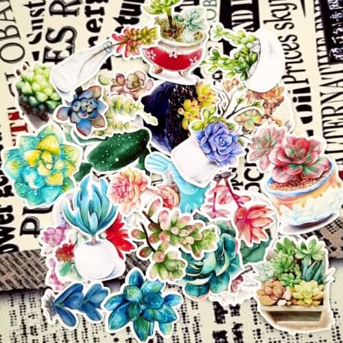 27pcs Pretty Succulent plants Cactus sticker Diary Notebook Planner Scrapbooking/ Hand book thin Paper Sticker