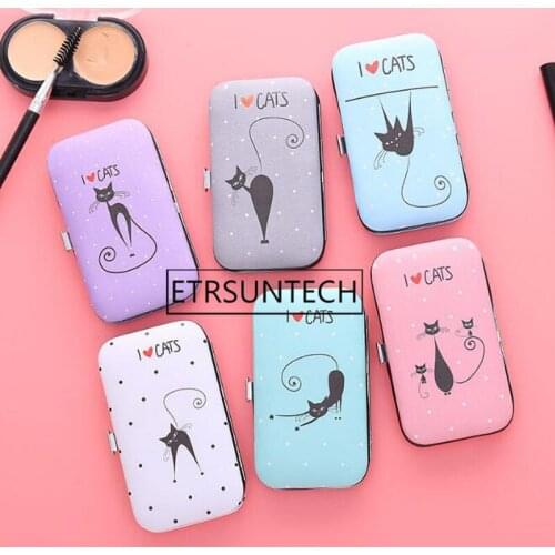 50sets Cute Cat Pedicure Manicure Set Nail Clippers Cleaner Cuticle Grooming Case Pro Wedding Favors Gifts