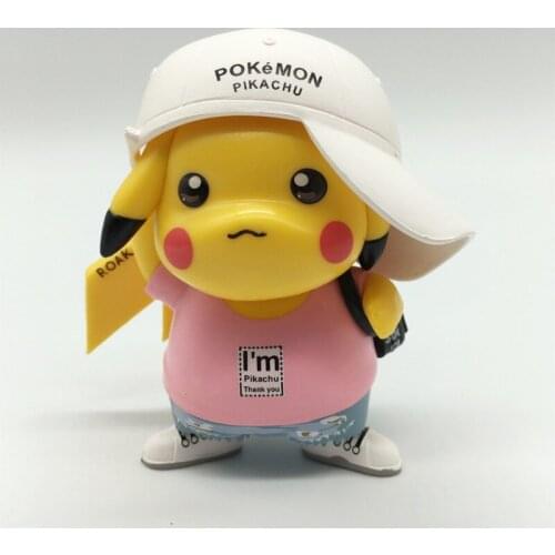 8CM Pokemon Pikachu movable doll Pokemon game Elf ball model Fire dragon anime doll toy Children’s gift Elf ball