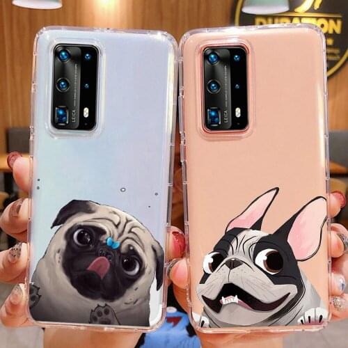 Funny cute cat dog Animal cute Phone Case For huawei P8 P9 P10 P20 lite P30 P10 P30 lite Soft TPU Transparent silicone cover