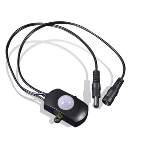 DC12-24V 5A Body Infrared Automatic PIR Motion Sensor Switch with DC plug for LED strip light