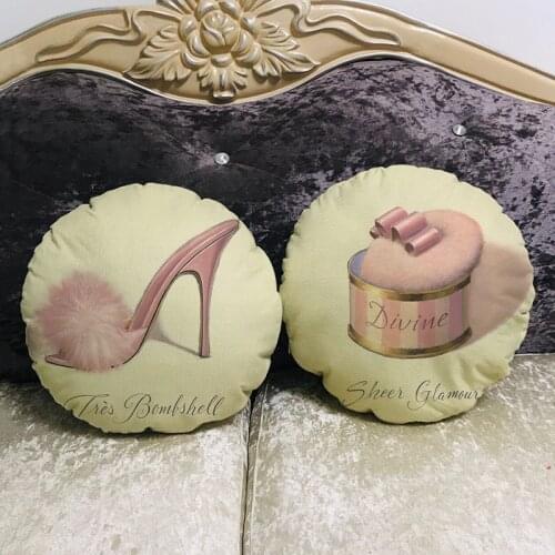 45*45cm Hand Painted Perfume Glasses Decorative Round Cushion Cover and Sofa Pillow Case Home Pillow Cover YX273