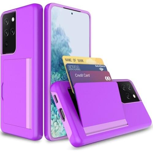 Business Phone Case For Samsung Galaxy S21 FE Case Candy Color Card Slots Cover For Samsung S21 FE Ultra Plus s21fe Coque Funda