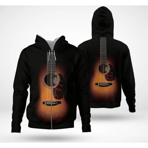 Guitar 3D Hoodies Printed Harajuku Coat Jacket Men For Women Fashion Zipper hoodies Drop Shipping 03