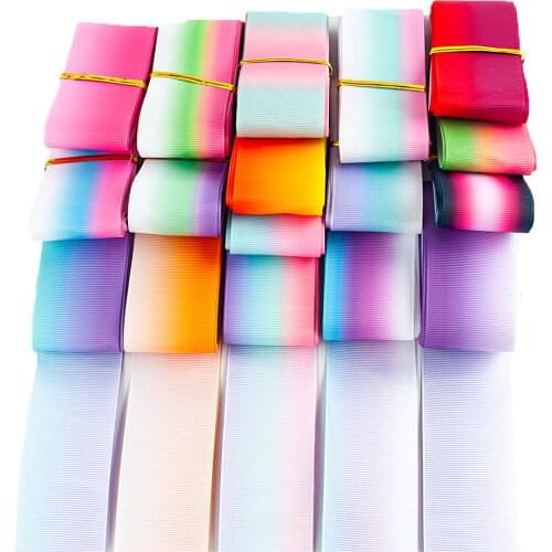 Gradient Color Printed Grosgrain Ribbon Mixed Random 38mm for DIY Hair Bow Handmade Material Headdress