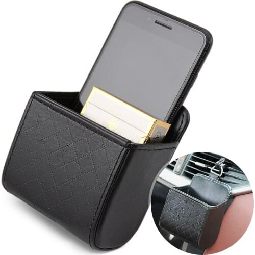Car Organizer Box Bag Air Outlet Dashboard Hanging Leather Universal For Subaru/Nissan/Toyota/Chevy/Ford/Hyundai/Citroen/Lexus
