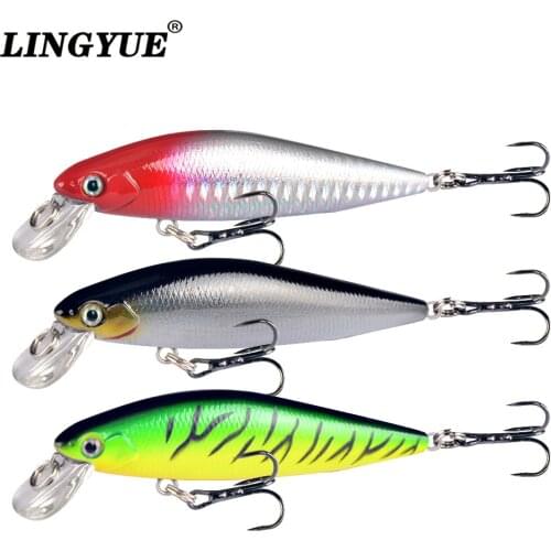 LINGYUE New Arrivals Floating Minnow Rattling Fishing Lures 5g 7.5g Hard Plastic Crankbait Diving 1.5m Pesca Wobbler Tackle