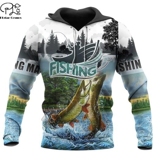 PLstar Cosmos Walleye Fishing Outdoor Fashion Mens/Women Sweatshirt Animal 3D Print Hoodies Harajuku Zipper Hooded Casual A8