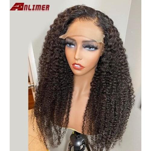 Side Part Brazilian Human Hair Scalp Base Lace Closure Wig Soft Remy 5x5'' Silk Top Lace Front Wigs Pre Plucked Kinky Curly Wigs