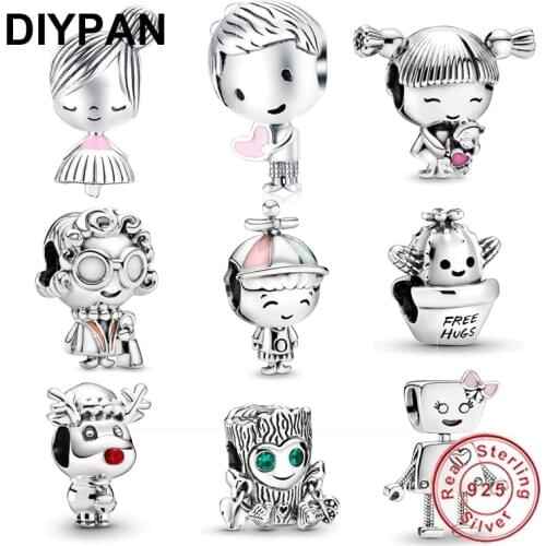 Fit Original Pandora Charms Bracelet 925 Sterling Silver Baby Boy or Girl Pendant Dangle Charm Bead DIY Jewelry Berloque