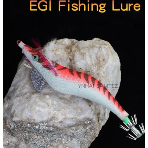 YNHAI EGI Lure 2.5/3.5# Hard Bait Luminous Squid Jig Sea Fishing Lure 11g 20g Octopus Wood Shrimp Cuttlefish Squid Hook Rig