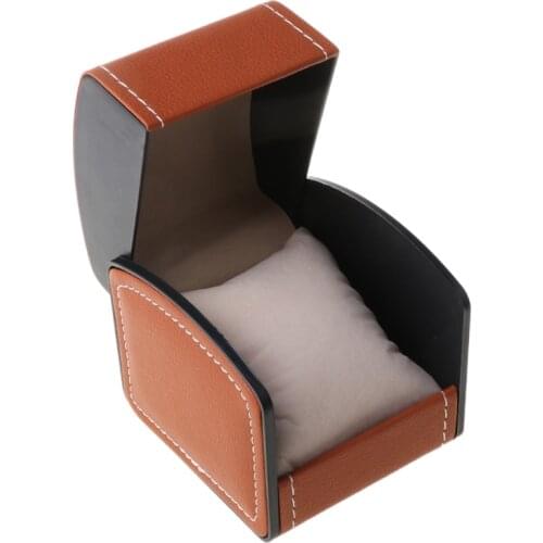 Y166 Luxury Faux Leather Watch Box With Pillow Package Case Bracelet Stand Holder New