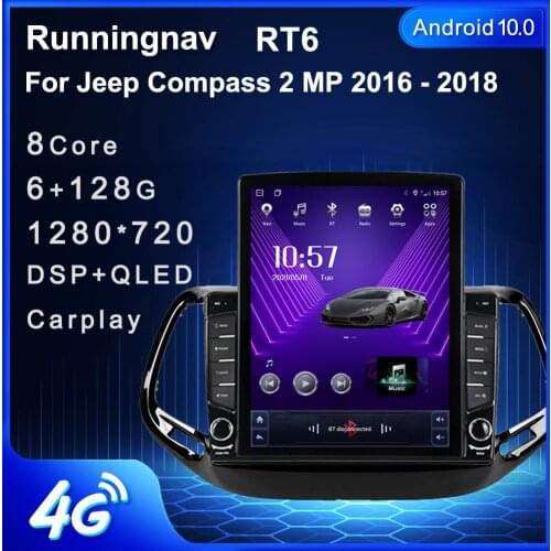 Runningnav For Jeep Compass 2 MP 2016 - 2018 Tesla Type Android Car Radio Multimedia Video Player Navigation GPS