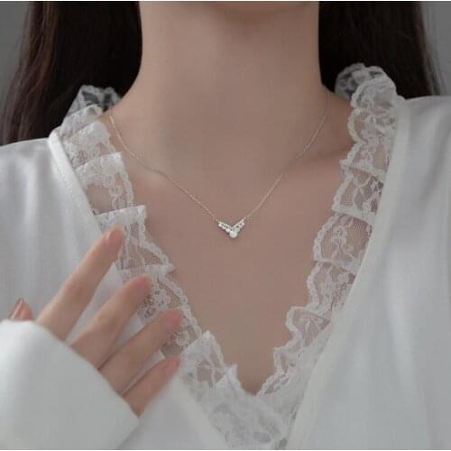 Silver Necklaces 925 Sterling Silver Pendants Necklaces with Shell Fashion Style