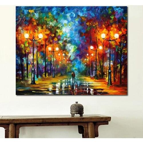Contemporary art end of winter hand painted knife paintings landscape oil on canvas High quality