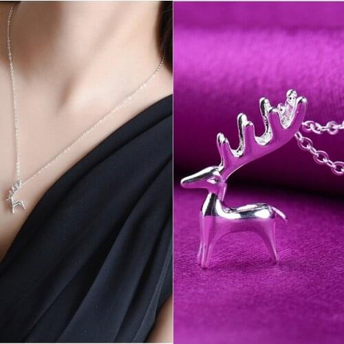 Trendy Antler Necklace Deer Antler Necklaces Cool Reindeer Pendant Necklace For Women Girl Christmas Gift