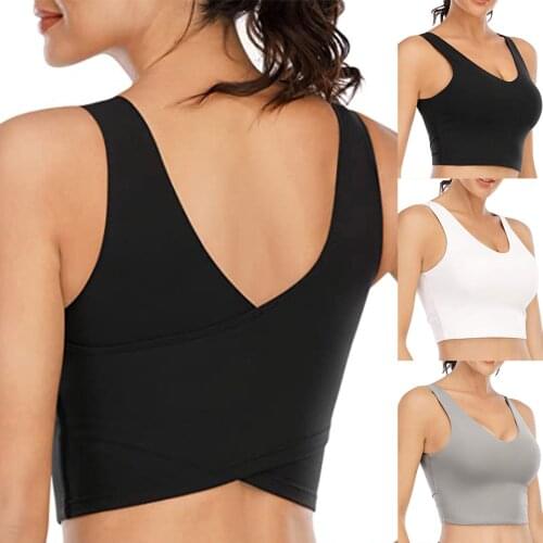 Woman sports top Sleeveless Sports Yoga Solid Vest Tops Backless Yoga Workout Tank Gym Running Workout debardeur femmes E2