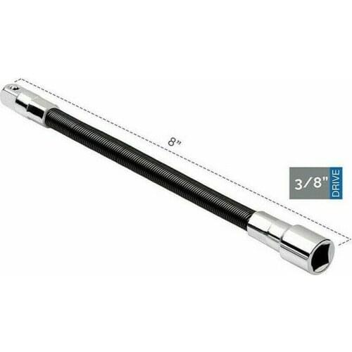 1pc Flexible Socket Extension 8" Long 3/8" Square Head Socket Bar Ratchet Tool