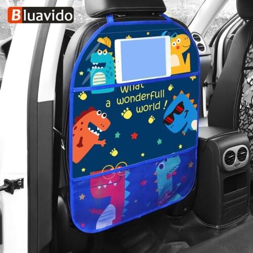 1pc Cute Dinosaur Pattern Children Car Kick Pad Seat Back Protector Baby Waterproof Anti Dirt Mat for Auto Accessories