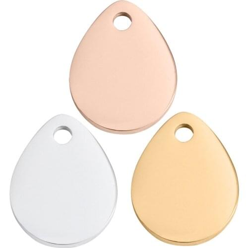 10pcs/Lot Water-Drop Shaped Charms Stainless Steel Mirror Polish Pendant for DIY Making Necklace Bracelet Fashion Jewelry