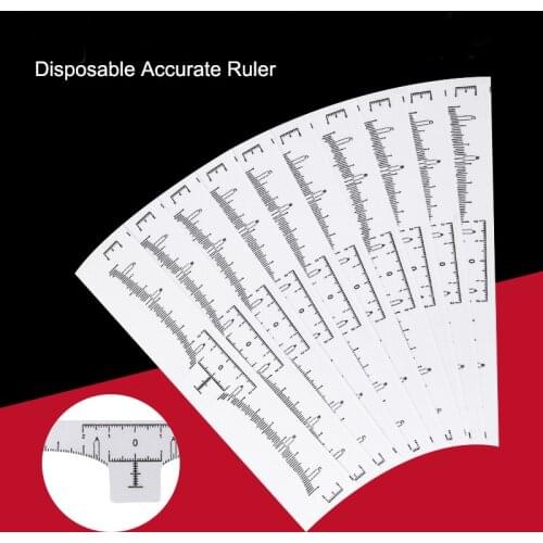 20PCS Precision Ruler Disposable Eyebrow Ruler Self-Adhesive Scale Measurement Sticker Semi-Permanent Beauty Tool Tattoo Makeup