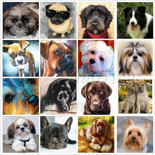 5D Diamond Mosaic Labrador Dog Full Square Round Drill Diamond Painting Boxer Dog Animal Embroidery Cross Stitch Set Home Decor