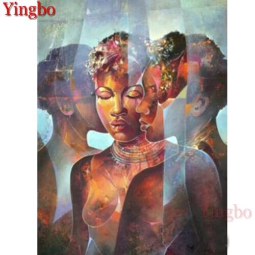 5D DIY Diamond Embroidery Needlework abstract african women Diamond painting Cross Stitch full drill square round mosaic art