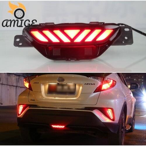 AMIGE Car LED Tail Lights For Toyota C-HR CHR 2016 2017 2018 2019 Rear Fog Lamp Brake Reflector Signal Reverse Taillight
