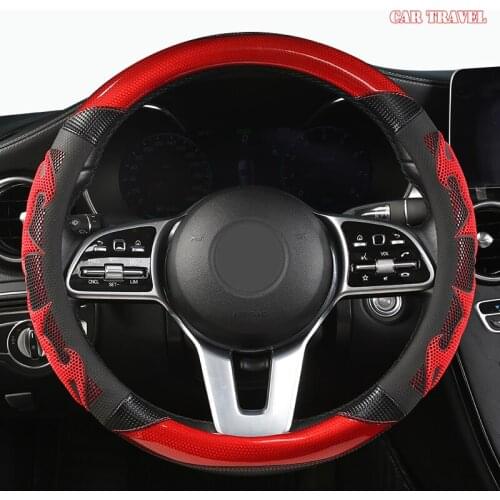 CAR TRAVEL Microfiber Leather Car Steering Wheel Cover For Daihatsu Terios Sirion Mira Cuore YRV Ayla Sigra Xenia Luxio
