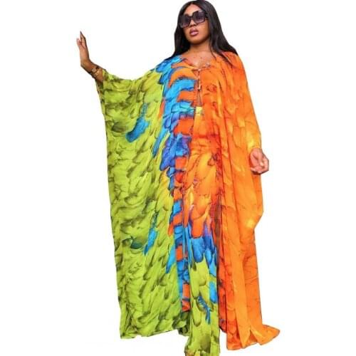 Pant Suits 2 Piece Sets Women Outfits Batwing Sleeve Cardigan Long Tops Boubou Fashion New Print Elegant Streetwear Matching Set