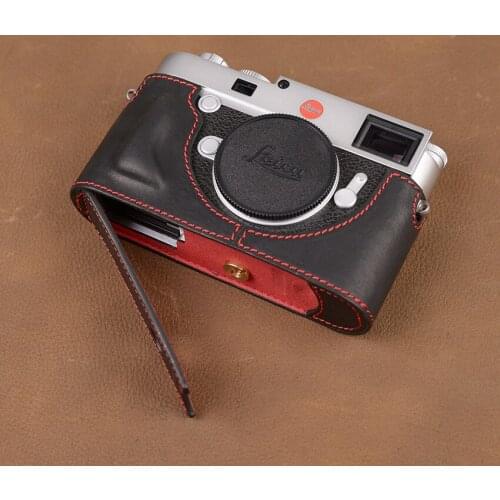 Handmade Genuine Real Leather Half Camera Case Bag Cover for Leica M10 M10M M10P M10R With Free Leather Wrist Strap