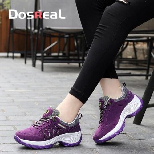 Dosreal Women Fashion Sneakers Ladies Comfortable Flats Shoes Female Breathable Mesh Flat Platform Lace-up Walking Casual Shoes