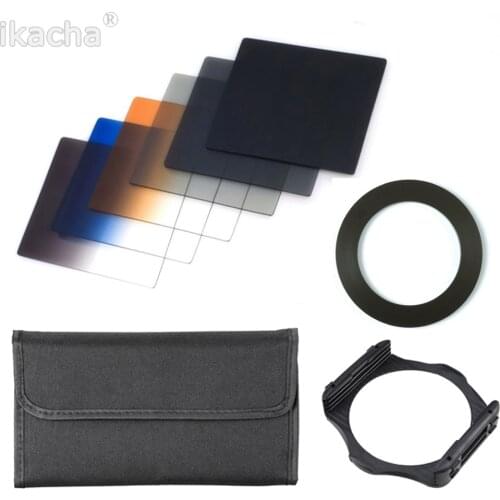 9 in 1 ND 2 4 8 + Gradual ND4 Blue Orange Filter 49 52 55 58 62 67 72 77 82mm Kit for Cokin P Set SLR DSLR Camera Lens