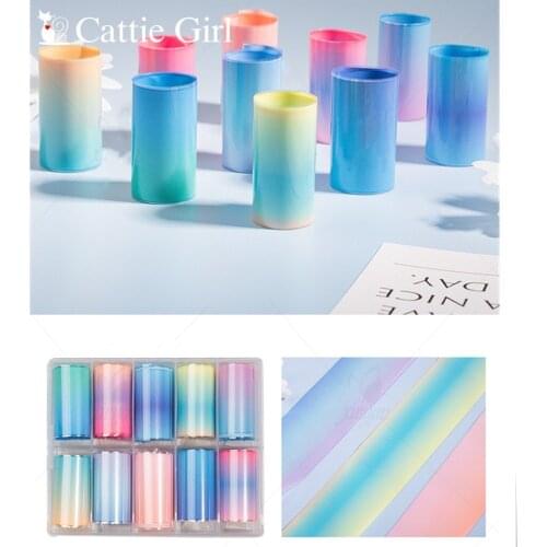 1 Box Candy Nail Foils for Colorful Transfer Paper Neon Stickers Flower Nails Wraps Chirstmas DIY Floral Nail Art Decorations