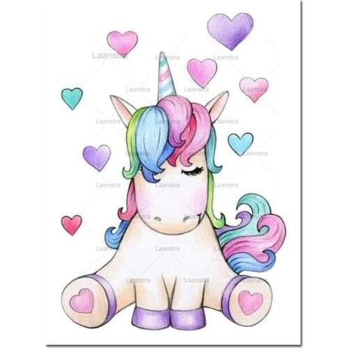 Hot 5D Diy Diamond Painting Diamond Embroidery Cartoon Unicorn Diamond Painting Cartoon Animal Childrens Room Decoration