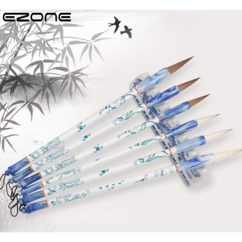EZONE Big Medium Small Calligraphy Brush Woolen Wolf Hair Brush Pen Chinese Painting Hook Line Long Hair Chinese Writing Brush