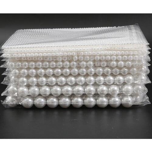 Acrylic Round White No Hole ABS Imitation Pearl Loose Beads Jewelry DIY Crafts Grament Headwear Necklace Bracelets Accessories