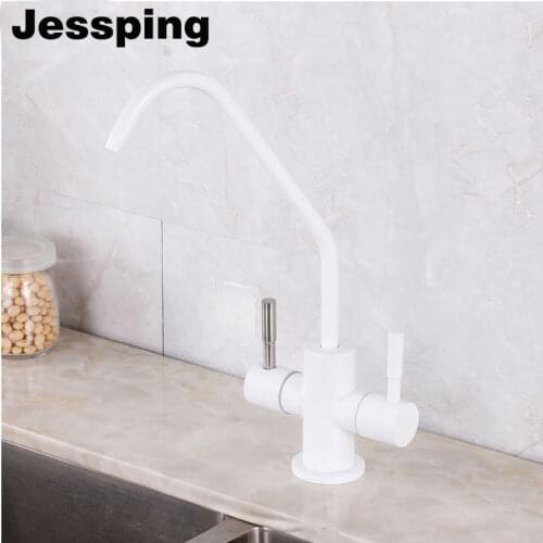 Dual handles white black champagne golden color kitchen filter tap