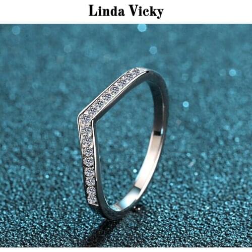 LINDA VICKY Women Rings Pass Diamond Test VVS 100%Real Moissanite Ring 925 Silver Engagement Birthday Gift Elegant Senior Ring