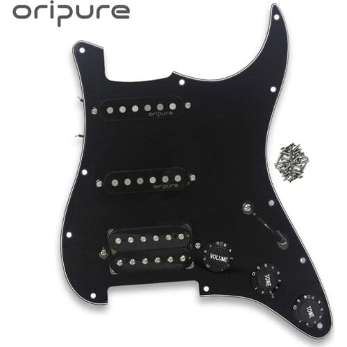 OriPure Black Loaded Pickguard SSH Alnico 5 Guitar Pickup For 11 Hole Strat Style Electric Guitar