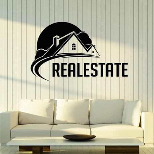 Wall Decal Real Estate Broker Agent House Home Rent Interior Decor Vinyl Window Stickers Art Removable Lettering Word Mural M783