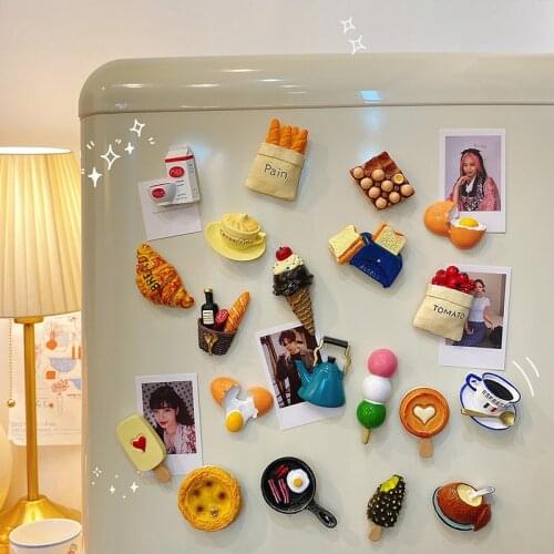 Simulation Fridge Magnets 3D Food Shaped Refrigerator Magnets Magnetic Sticker for Kitchen Resin Message Paste Imanes Nevera