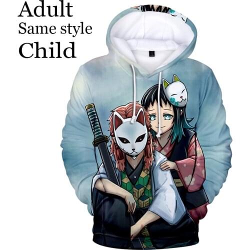 New Anime 3D Hoodies Mens Womens Pullover Sweatshirts Fashion Kids Hooded 3D Print Demon Slayer Boys Girls Hoody Hot 2021