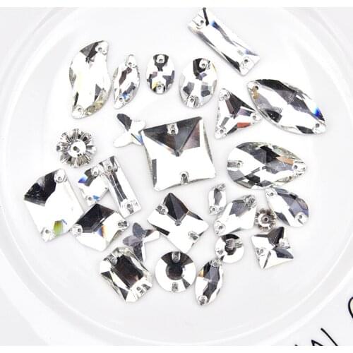 New product! 144pcs/bag Crystal rhinestone,Silver base galss sew on stones diy/wedding dress