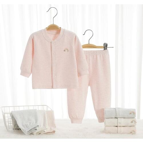 Autumn Winter Baby Clothes Casual Boys Girls Cooton Underwear Sets Sleepping Wear Pajamas Toddler Outfits Suits For Baby 0-1 Y