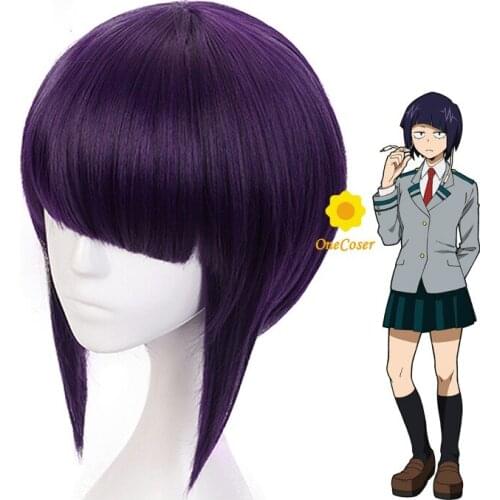 Anime My Hero Academia Jirou Kyouka Cosplay Wig Short Purple Wig Boku no Hero Academia Heat-resistant Fiber Hair + Wig Cap Party
