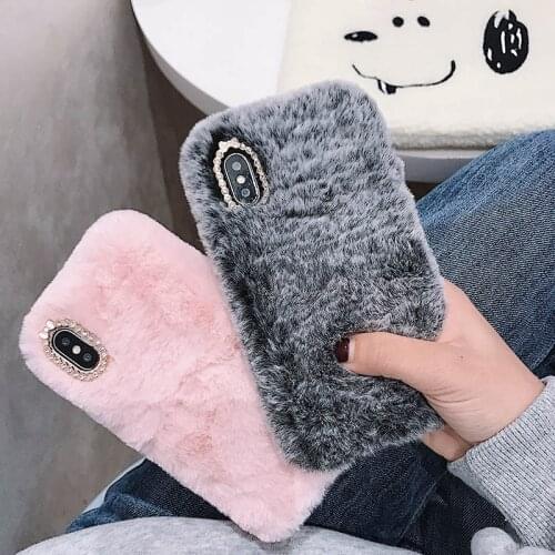 Plush Fur Leather Cases For Oneplus 1 Nord Z 8 7 7T Pro 6 6T 5 5T 3 3T 1+7T Luxury Diamond Warm Soft Silicone Phone Case Covers