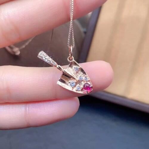 Natural Real Ruby necklace pendant S925 sterling silver Natural real ruby Pendant