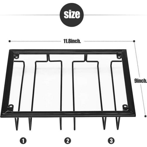 Wine Glasses Holder Hanging Upside Down Goblet Cup Display Rack Stand Organizer