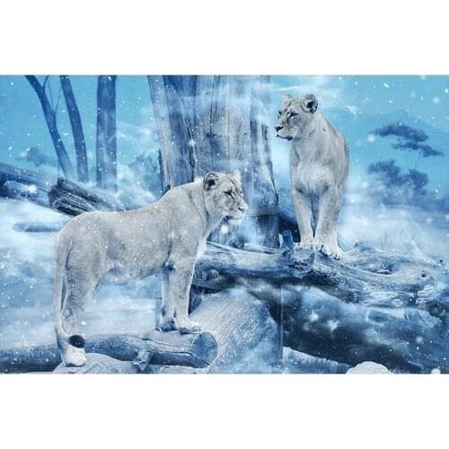 Embroidery Sale 5D DIY Diamond Painting Full Square Drill Cross Stitch Mosaic Gift Handmade Leopards Wall Art Home Decoration